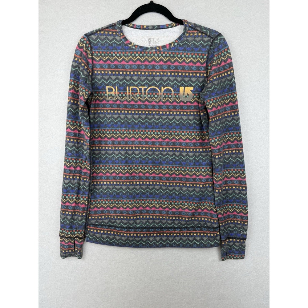 Burton Snowboard Dry Ride Mid Weight Thermal Base Layer Aztec Women's S Spellout